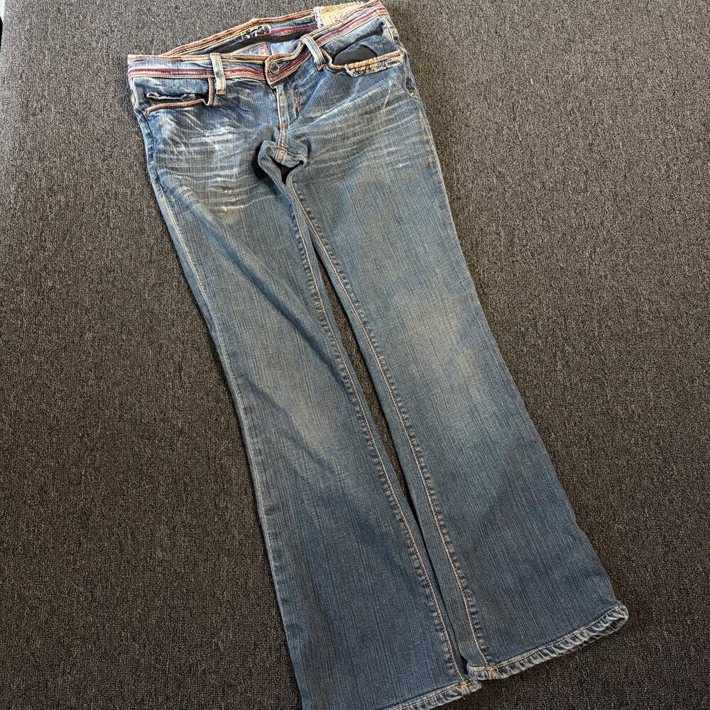 Vintage Y2k 575 Low Rise Flare Wide Leg Medium Wash Jeans Women's 29